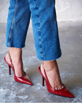 Black and white high heels