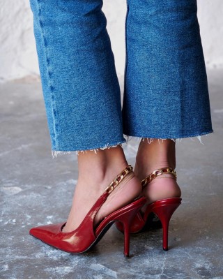 Black and white high heels