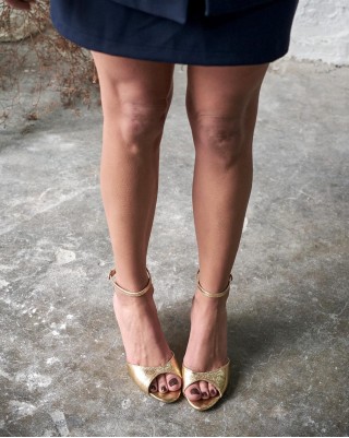 Women's silver high heels